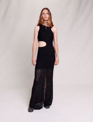 Maje Blonder Maxi Sort | Danmark_M31431
