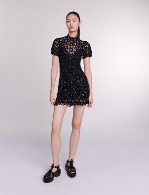 Maje Crochet Backless Ecru | Danmark_M27768