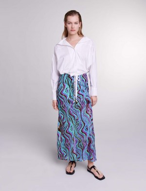 Maje Cropped Bomulds Shirt Hvide | Danmark_M95155