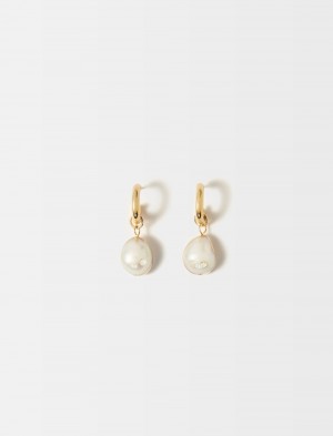 Maje Cultured Pearl Earrings Guld | Danmark_M53419