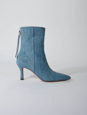 Maje Denim Boots With Pointed Tå Blå | Danmark_M74769