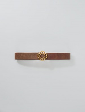 Maje Distressed Læder Clover Brune | Danmark_M28653