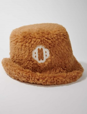 Maje Fake Fur Clover Bucket Camel | Danmark_M99310