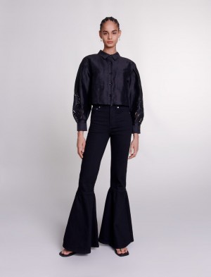 Maje Flared Jeans Sort | Danmark_M70416