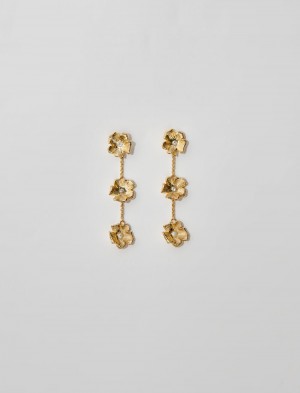 Maje Flower Earrings Guld | Danmark_M85154