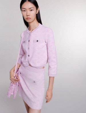 Maje Jacquard Knit Lyserød | Danmark_M87560