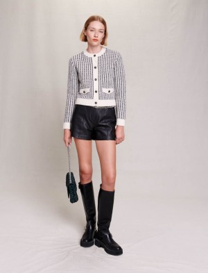 Maje Knit Cardigan Black/Ecru | Danmark_M96523