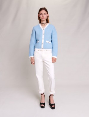 Maje Knit Cardigan Lyseblå | Danmark_M45069