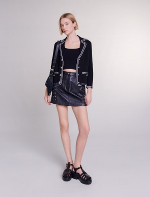 Maje Knit Cardigan Sort | Danmark_M14525
