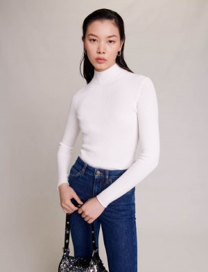 Maje Knit Jumper Ecru | Danmark_M62547
