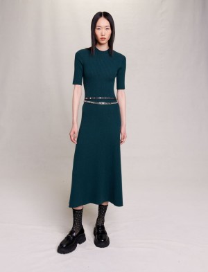 Maje Knit Maxi Grøn | Danmark_M82349