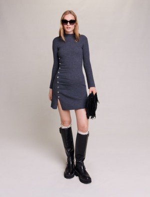 Maje Kort Knit Mørkegrå | Danmark_M94723