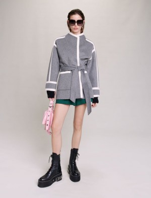 Maje Kort Two-tone Coat Grå | Danmark_M78434