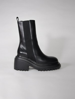 Maje Læder Ankle Boots Sort | Danmark_M83258