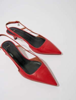 Maje Læder Court Shoes Rød | Danmark_M88072