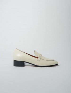 Maje Læder Loafers Ecru | Danmark_M14818