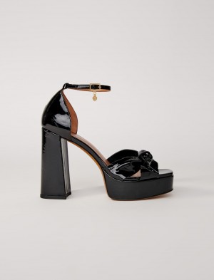 Maje Læder Platform Sandals Sort | Danmark_M58000
