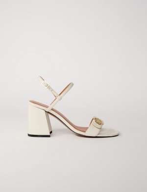 Maje Læder Sandals Ecru | Danmark_M42132