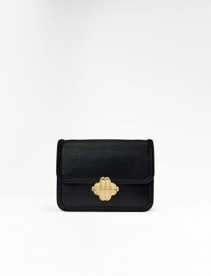 Maje Læder With Clover Clasp Sort | Danmark_M48023