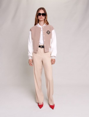 Maje Lige-fit Trousers Beige | Danmark_M17260