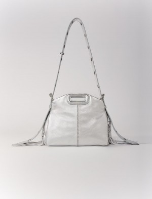 Maje Metallic Læder Mini Sølv | Danmark_M65022