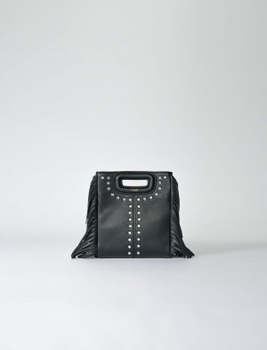 Maje Mini Læder With Fringes Sort | Danmark_M15947