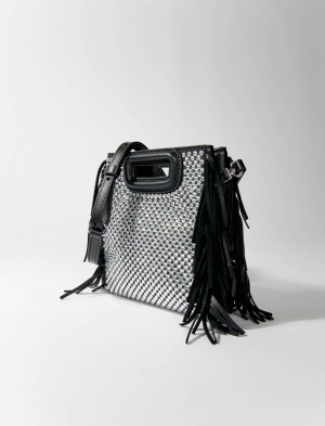Maje Mini Læder With Rhinestones Sort | Danmark_M75281