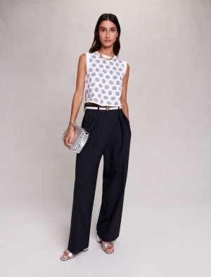Maje Oversize Boyish Trousers Sort | Danmark_M80143