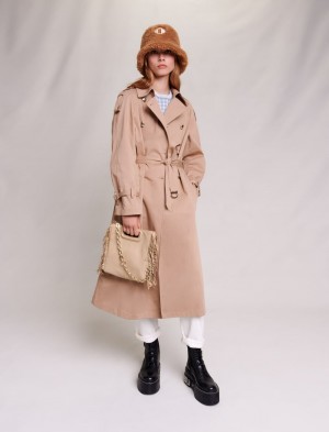 Maje Oversized Trench Beige | Danmark_M10910