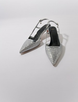 Maje Pointed Silver Pumps Sølv | Danmark_M82340