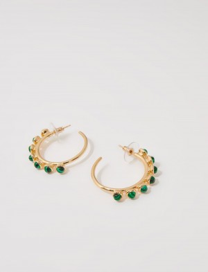 Maje Rhinestone Earrings Guld | Danmark_M77611