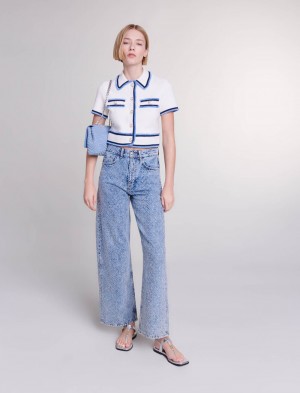 Maje Rhinestone Xl Jeans Blå | Danmark_M39792