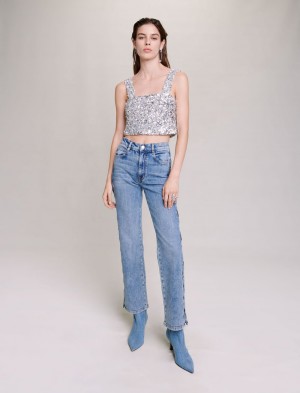 Maje Sequinned Sølv | Danmark_M15477