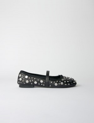 Maje Studded Ballet Flats Sort | Danmark_M27649