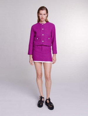 Maje Tweed Fuchsia Lyserød | Danmark_M59608