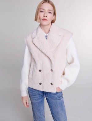 Maje Two-material Beige | Danmark_M71820