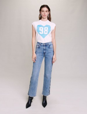 Maje Uden Ærmer Heart Jumper Ecru | Danmark_M34282